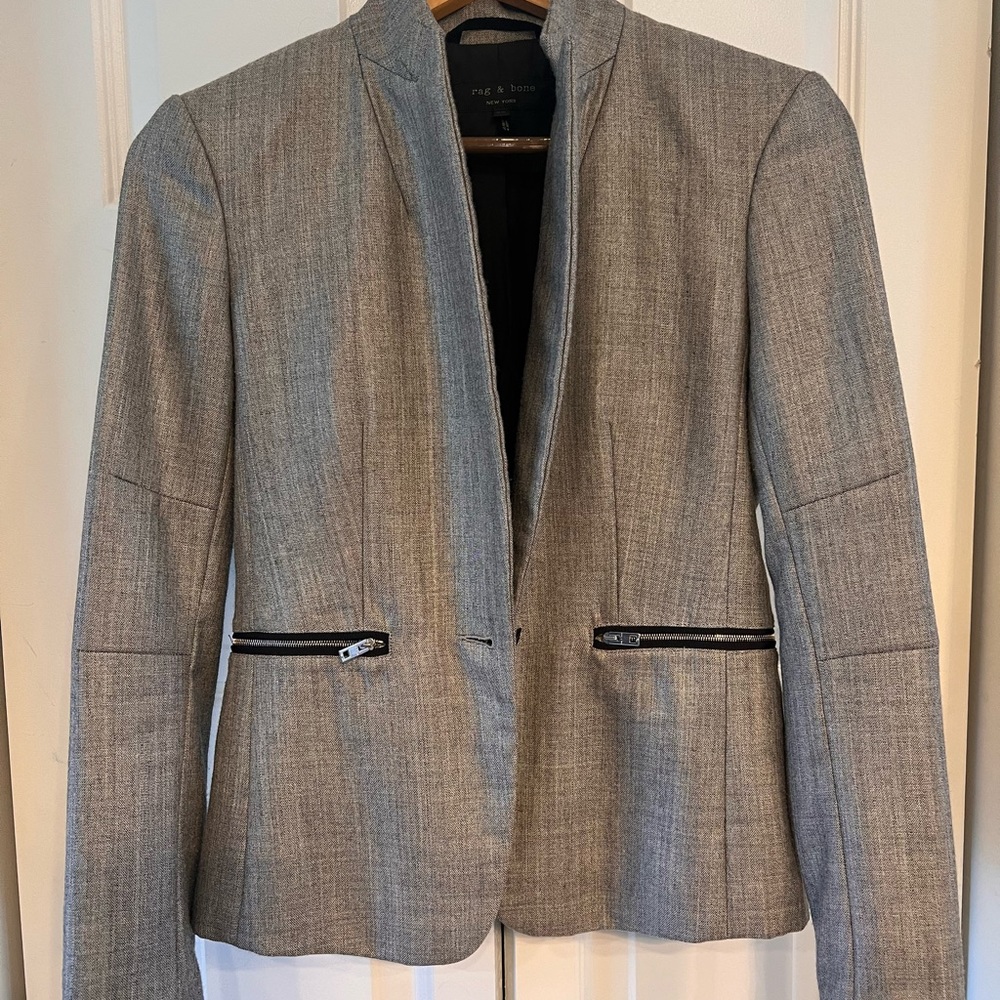 Great condition. Fully functional zipper and original button
